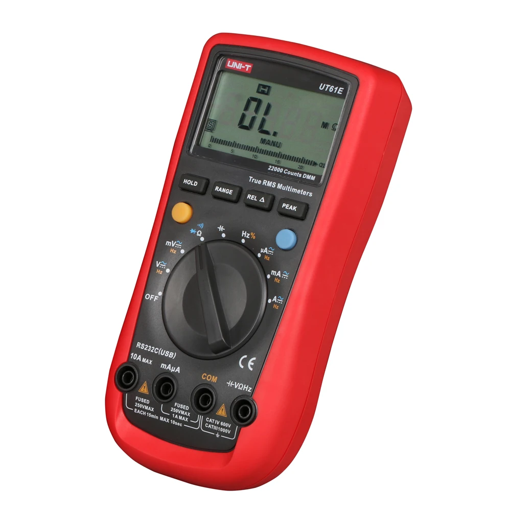 US $61.99 Uni T Ut61e Digital Multimeter True Rms Peak Meter Pc Connect Ac Dc Voltage Relative Mode 22000 Counts Data Hold Auto Range