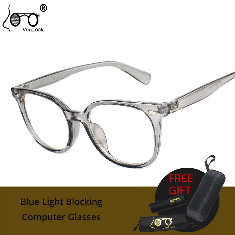 

Blue Light Blocking Computer Glasses Anti Radiation Ray Transparent For Gaming Women Men Spectacles Case Clear Retro Eyeglasses