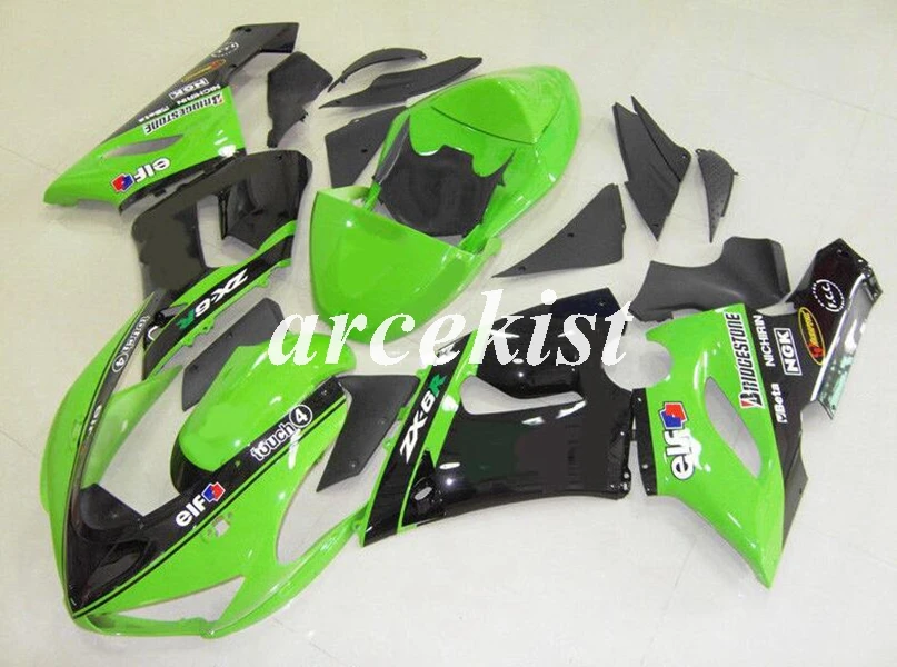 ABS мотоцикл обтекатели комплект подходит для kawasaki Ninja ZX6R 636 2005 2006 05 06 6R ZX-6R Кузов Набор на заказ белый черный