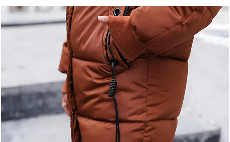 Большие размеры зимняя куртка женская теплая Повседневная Свободная пуховая хлопковая стеганая парка Длинная с капюшоном Женская Осенняя куртка