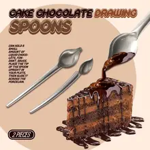 Dessert Decoration Pen Spoon  Stainless Steel Portable Mini Cream Chocolate Sauce Coffee  Chef Drawing Sauce Embellishment