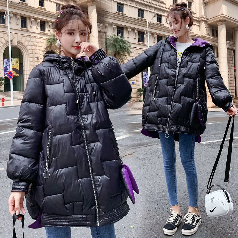

Cotton-padded Clothes Women's 2019 Winter New Style Korean-style Loose-Fit Mid-length over-the-Knee down Jacket Cotton-padded Cl