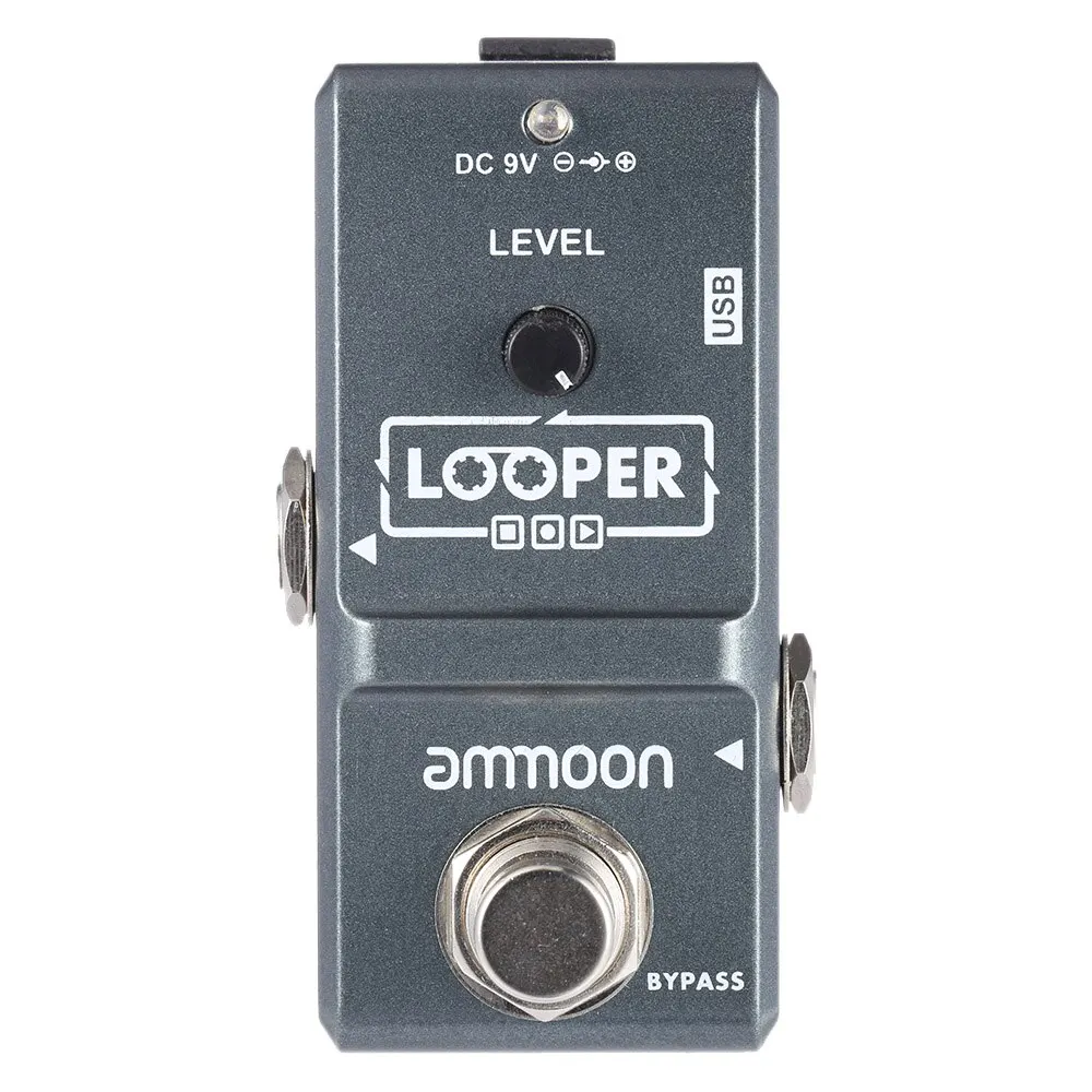 ammoon AP-09 USB Cable Nano Loop Electric Guitar Effect Pedal Looper True Bypass Unlimited Overdubs 10 Minutes Recording