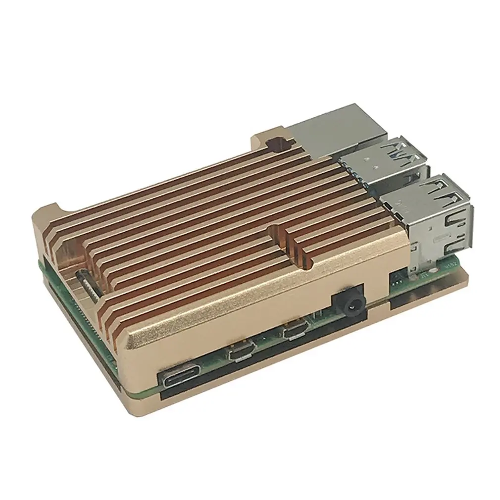 Для Raspberry Pi 4 Модель B алюминиевый бронированный чехол алюминиевый корпус Золотая запасная ручка запчасти