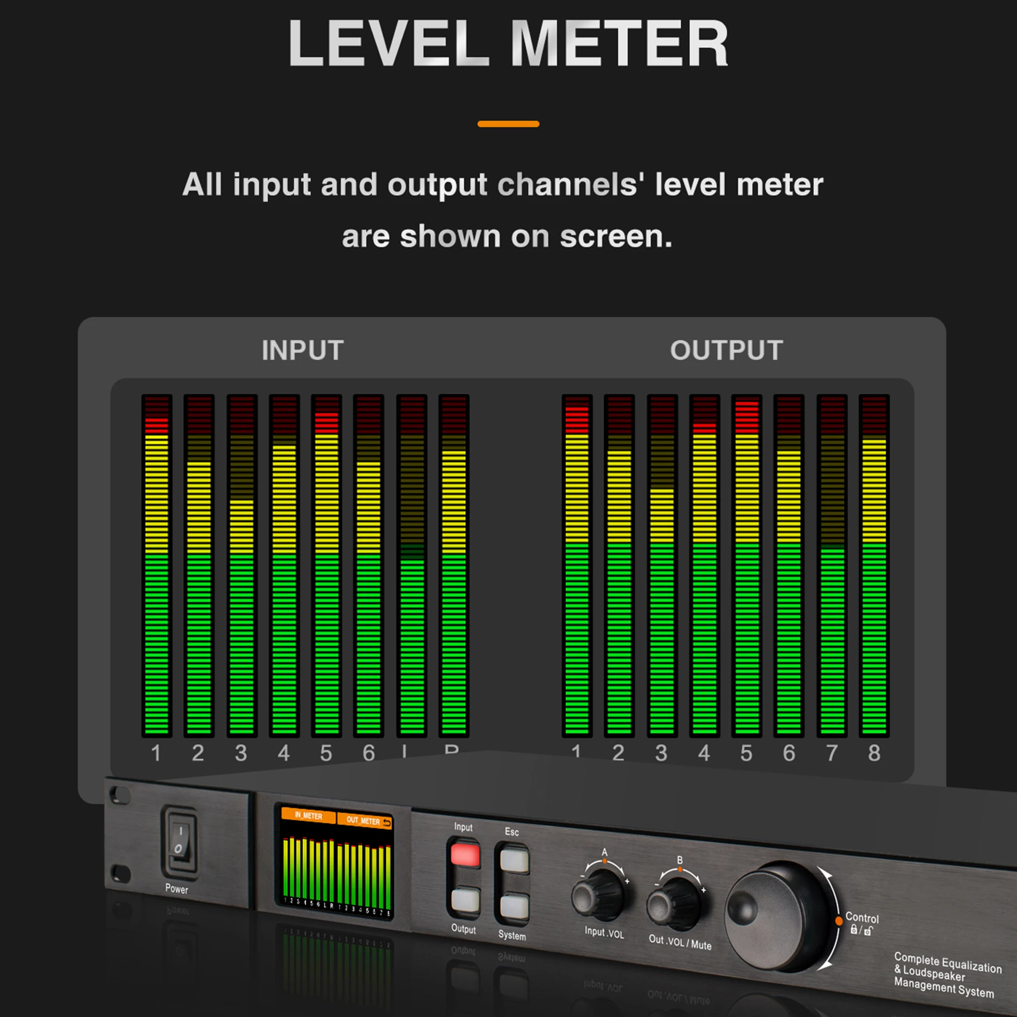Processador de Áudio 8 em 8out Usb sem Ruído Paulkitson Processador Digital Profissional 32bit Dsp 7 Banda eq Equalizador wi fi A808 - Image 5