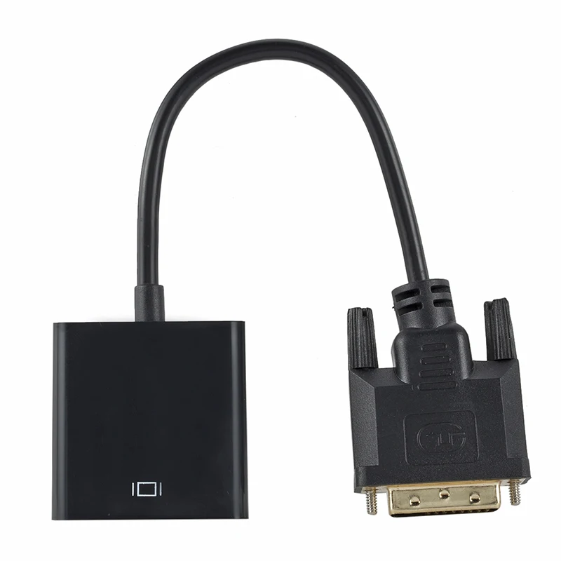 DVI штекер в VGA Женский видео конвертер адаптер DVI 24+ 1 15 Pin DVI-D в VGA Кабель-адаптер 1080P