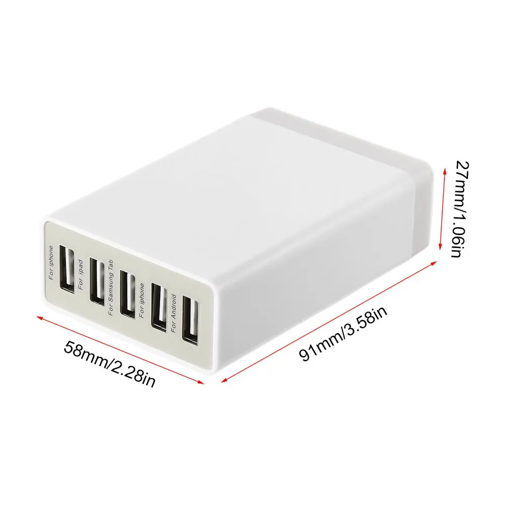 5 в 8A 5 портов USB зарядное устройство с кабелем для передачи данных высокоскоростное зарядное устройство для телефона настенный адаптер Зарядка для смартфона зарядное устройство розетка Великобритания США ЕС