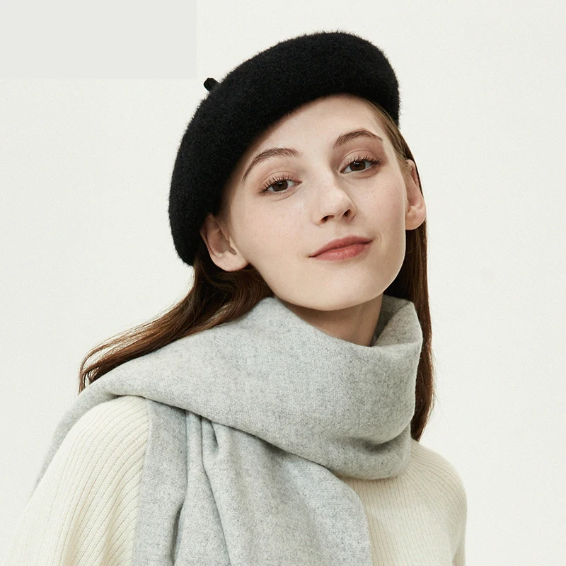 

French Women Girl Beret Artist Warm Wool Winter Beanie Hat Cap Vintage Plain Beret Hats Solid Color Elegant Lady Winter Caps