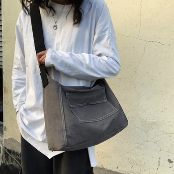 

College student cross-body messenger bag & canvas material width 36cm height 29cm thickness 14cm