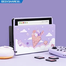 Custodia Geekshare per Nintendo Switch Dock di ricarica Kawaii Cotton Ice Cream Cat Full Cover NS Console di gioco Base Shell 2021 nuovo carino