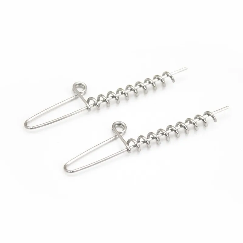 Soft Fishing Bait Connector Worms Lure Spring Lock Pins 45/60MM To Fixed Latch Needle Soft Lures Pesca Accessories 20pcs/lot fishing accessories,fishing line connectors,fishing tools,fishing tool,fishing tackle