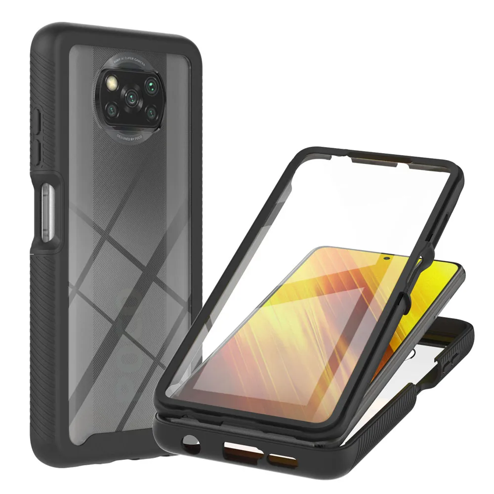 

Hybrid Full Coverage Rugged Case For Xiaomi Poco X3 NFC Case PocoX3 Pro Clear Protective Cover Poco X4 Pro With Screen Protector