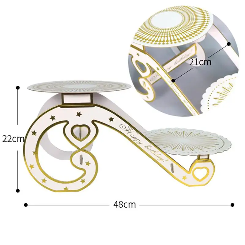 1 шт. складная бумажная подставка для торта многослойная Европейский стиль стойка для хранения кексов и закусок сервировка десерта поднос для дня рождения