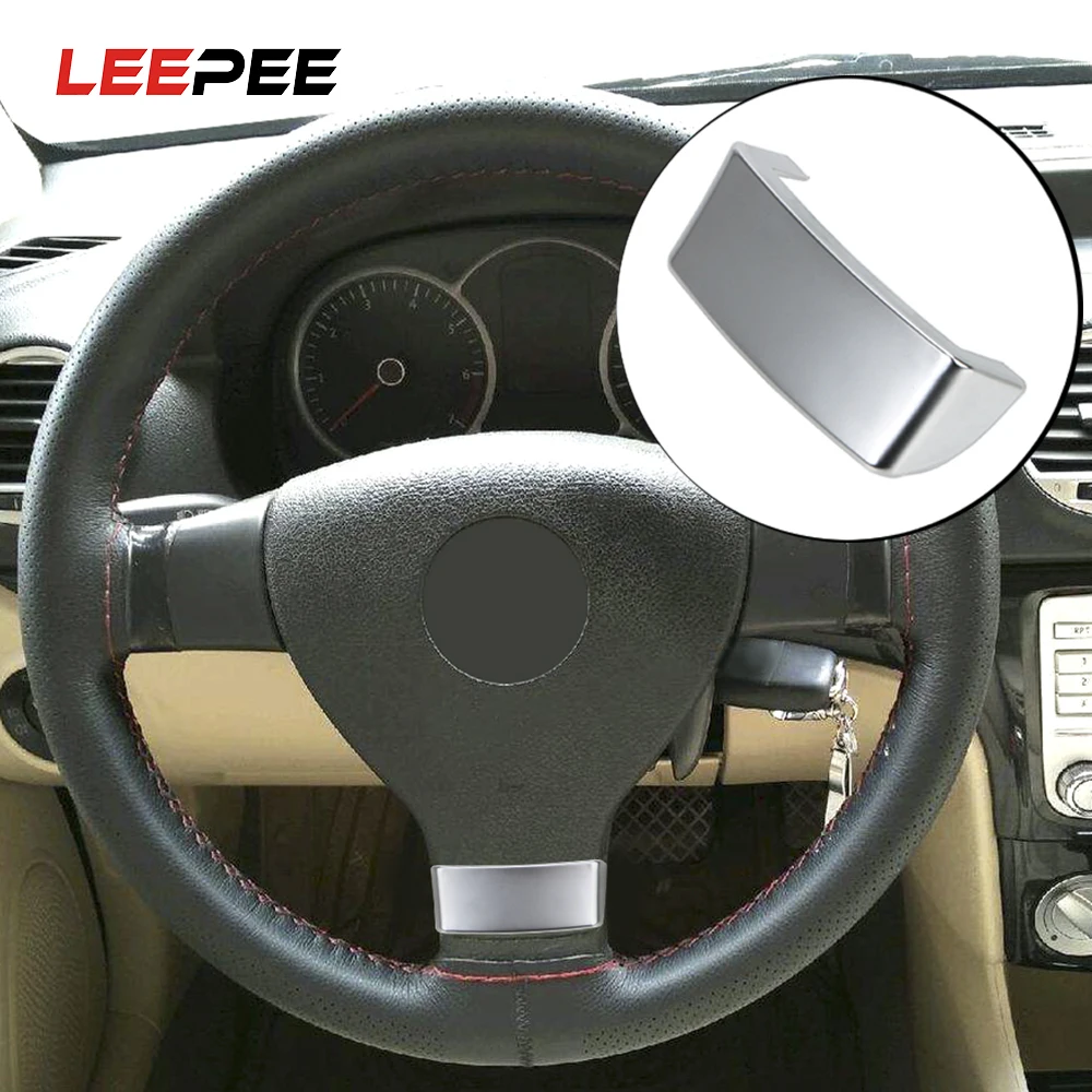 LEEPEE накладка на руль автомобиля с блестками для VW Golf MK5 Plus 5 GTI Passat B6 3C Eos Jetta хромированная эмблема вставка накладка