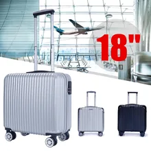 18 дюймов мини-багаж на колесиках Sipnner ABS+ PC для женщин Дорожный чемодан для мужчин Модная кабина для переноски тележки коробка для багажа серебро