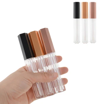 

1pc 4ml Empty Lip Gloss Tubes DIY Lip Glaze Bottle Sample Vials Women Girls Beauty Makeup Tool Black Gold Cap Wholesale