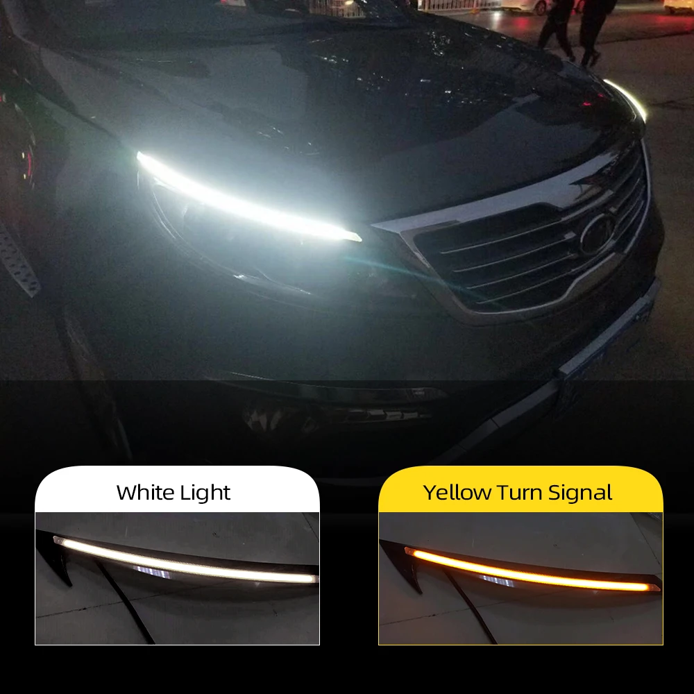 Car Flashing 2pcs Led Daytime Running Light With Turn Signal Car