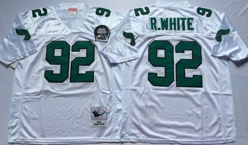 Stitiched, philadelphia s, Reggie White, Randall Cunningham, Jerome коричневый, Joyner Green, возврат для мужчин, Настоящее фото Джерси - Цвет: Слоновая кость