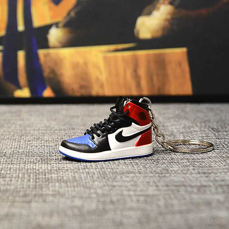 a single shoe w ring Дропшиппинг ПВХ брелок для обуви 1 3D мини-кроссовки "OW CHICAGO" Спортивная обувь Кроссовки брелки - Цвет: a single shoe w ring