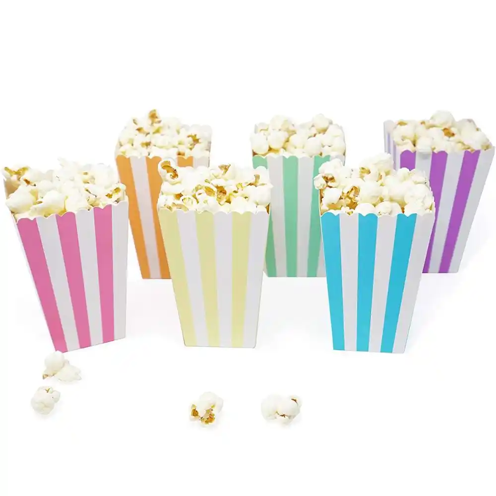 30 Red Mint Gold Popcorn Boxes Holder Containers Cartons Paper