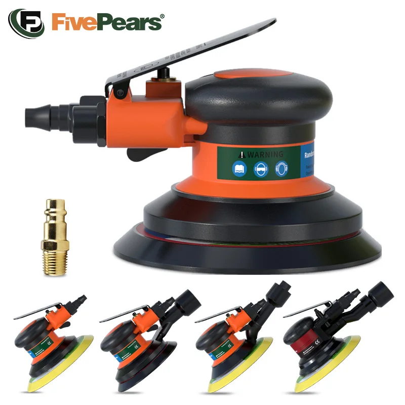 FivePears Pneumatic Orbital Sander Air Grinder，125mm/150mm Vacuum Eccentric Polishing/Grinding Machine Pneumatic Tools 1000w electric angle grinder 220v 100mm 125mm corded grinder 6 speed electric adjustable polishing cutting grinding power tools