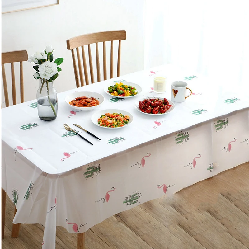 

Waterproof Plastic Tablecovers Table Cloth Cover Party Catering Events Tableware Wedding Birthday Party Decorative Tablecloth