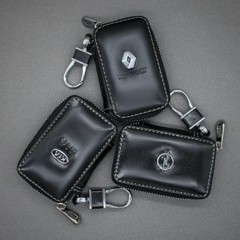 

Car styling fashion brand leather men's ladies car key case wallet key case For Ford Mazda bmw jeep TOYOTA Peugeot OPEL Car logo
