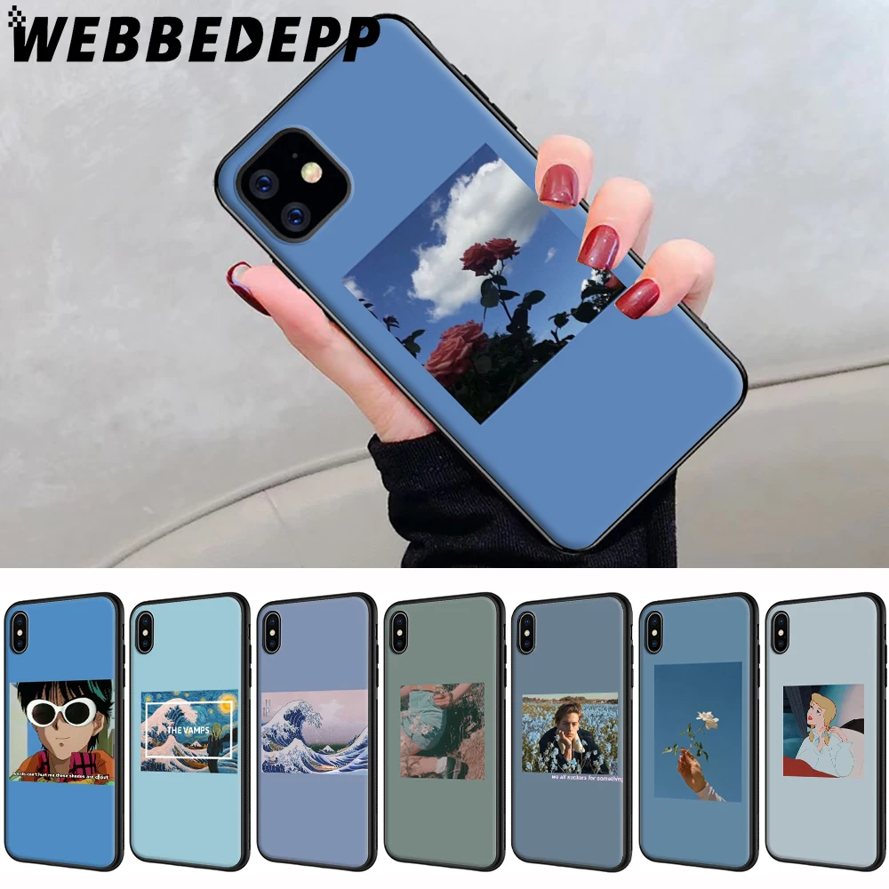 Мягкий эстетический чехол с синими песнями для iPhone 5 5S 6 6S 7 8 Plus X XS 11 Pro Чехол MAX XR |