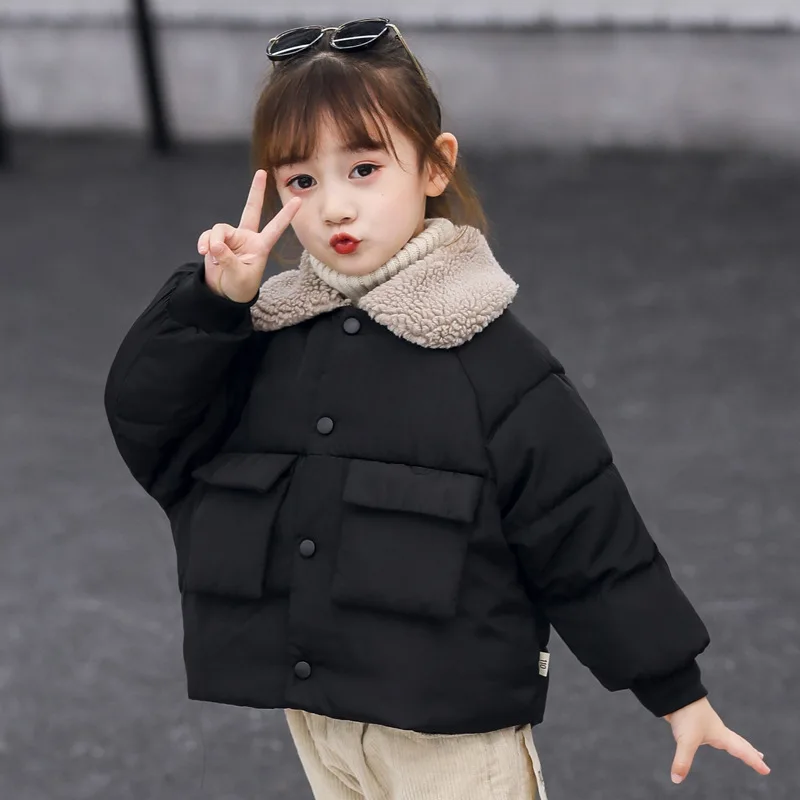 Зимнее пальто для маленьких девочек «Минни Маус» стеганая куртка с капюшоном для мальчиков джинсовая куртка(2-5T) детская плотная одежда для улицы