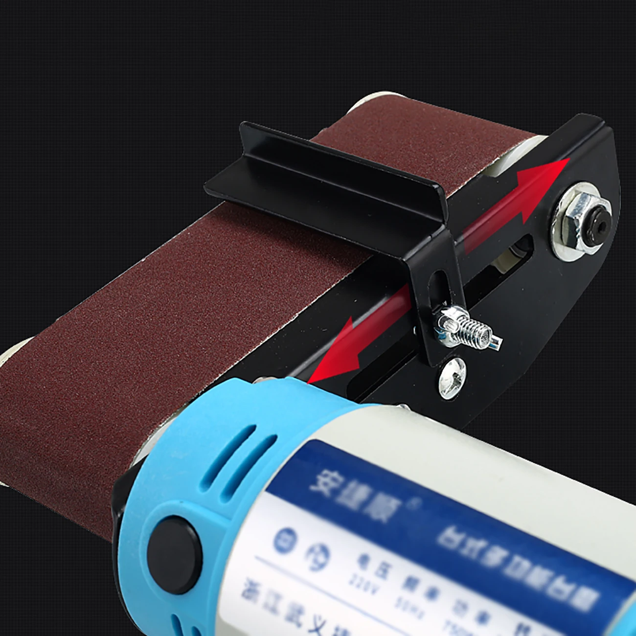 Mini Sander Grinder Table Abrasive Belt Head Sand Belt Band Multifunctional Polishing Machine Table Grinding Metal Woodworking Grind Machine DIY