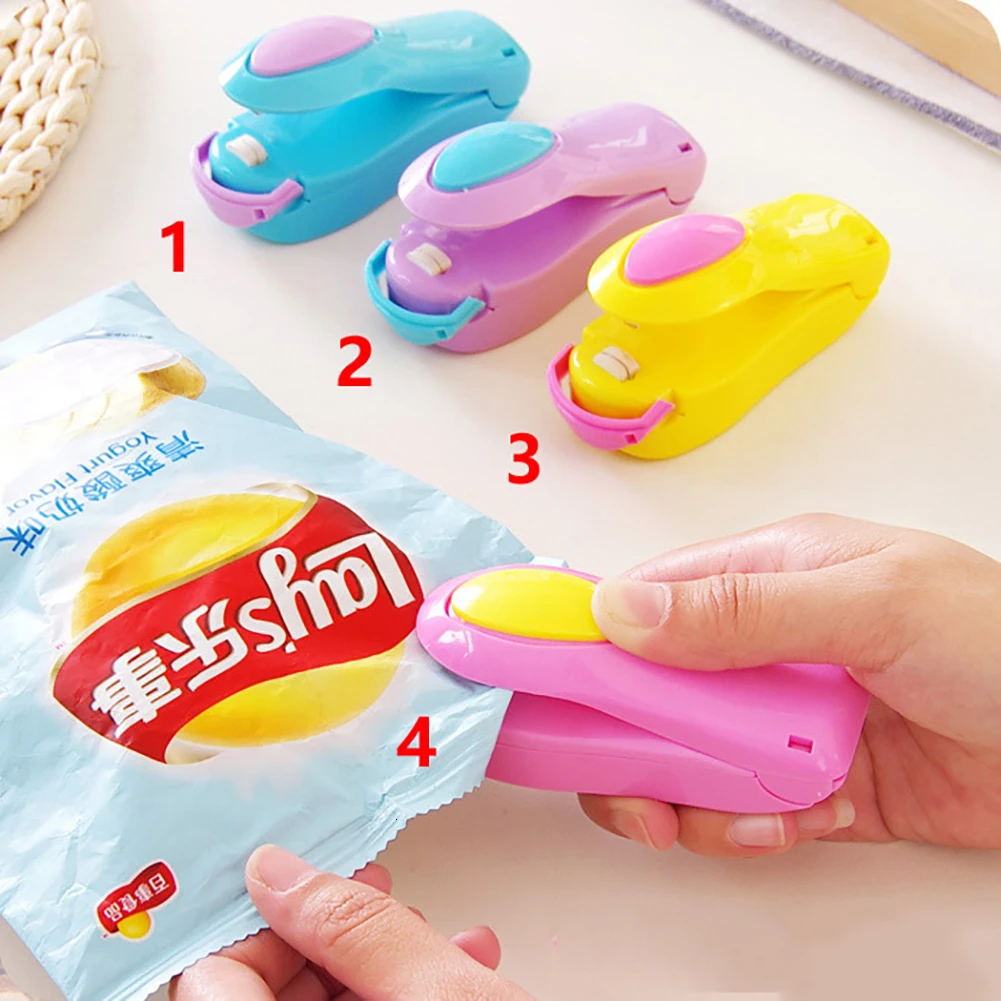 2 шт. портативный пластиковый мешок Зажимы Ручной мини электрический тепла