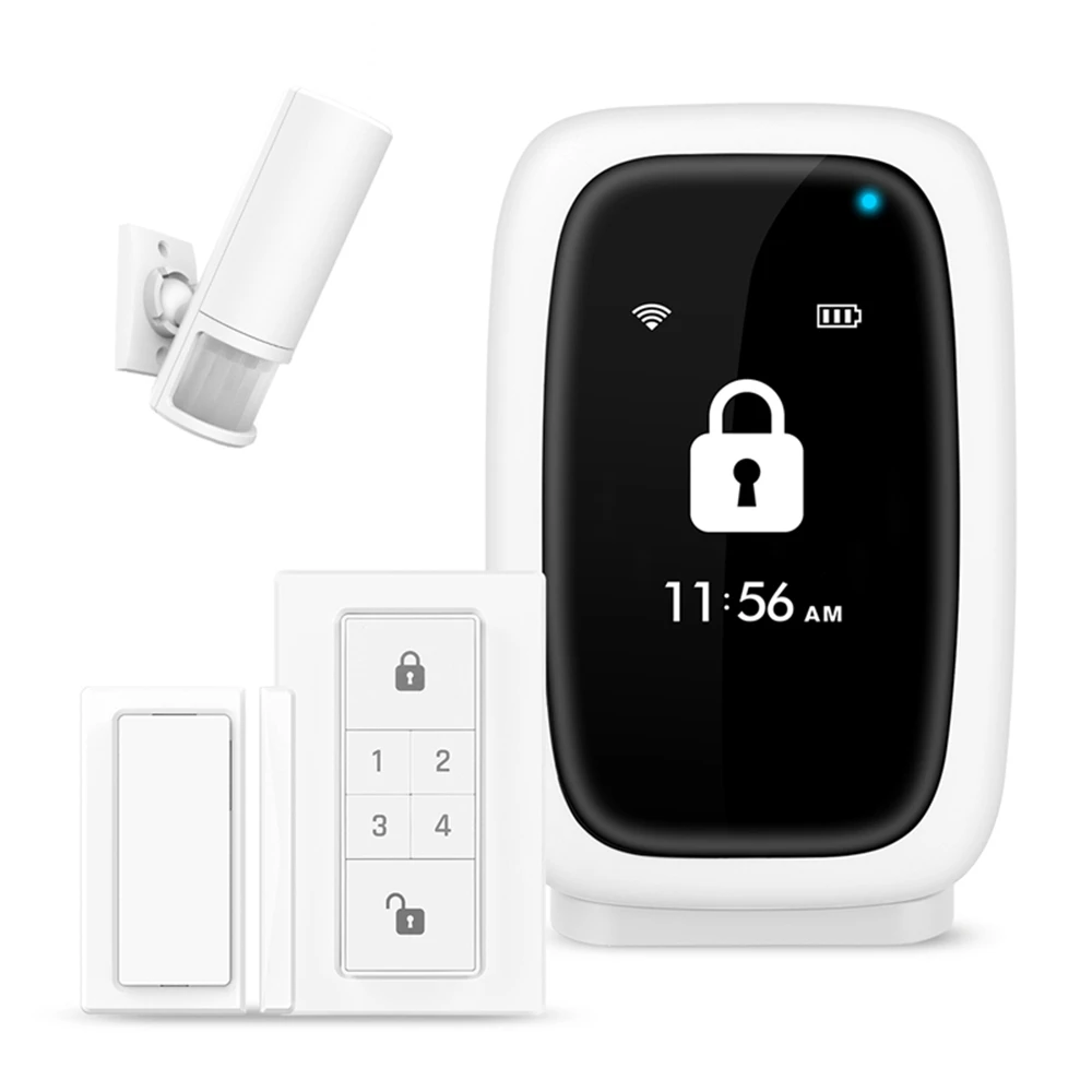 

Mini Wireless WiFi Alam System App Remote Control Android IOS Voice Promot Security Home Alarm Door Window Sensor SOS Button