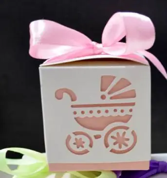 7pink 7 шт./лот в форме коляски бумажная Подарочная коробка Tab Top Tote сумки& палаточные коробки двускатная коробка в виде детской коляски коробка для конфет - Цвет: 7pink