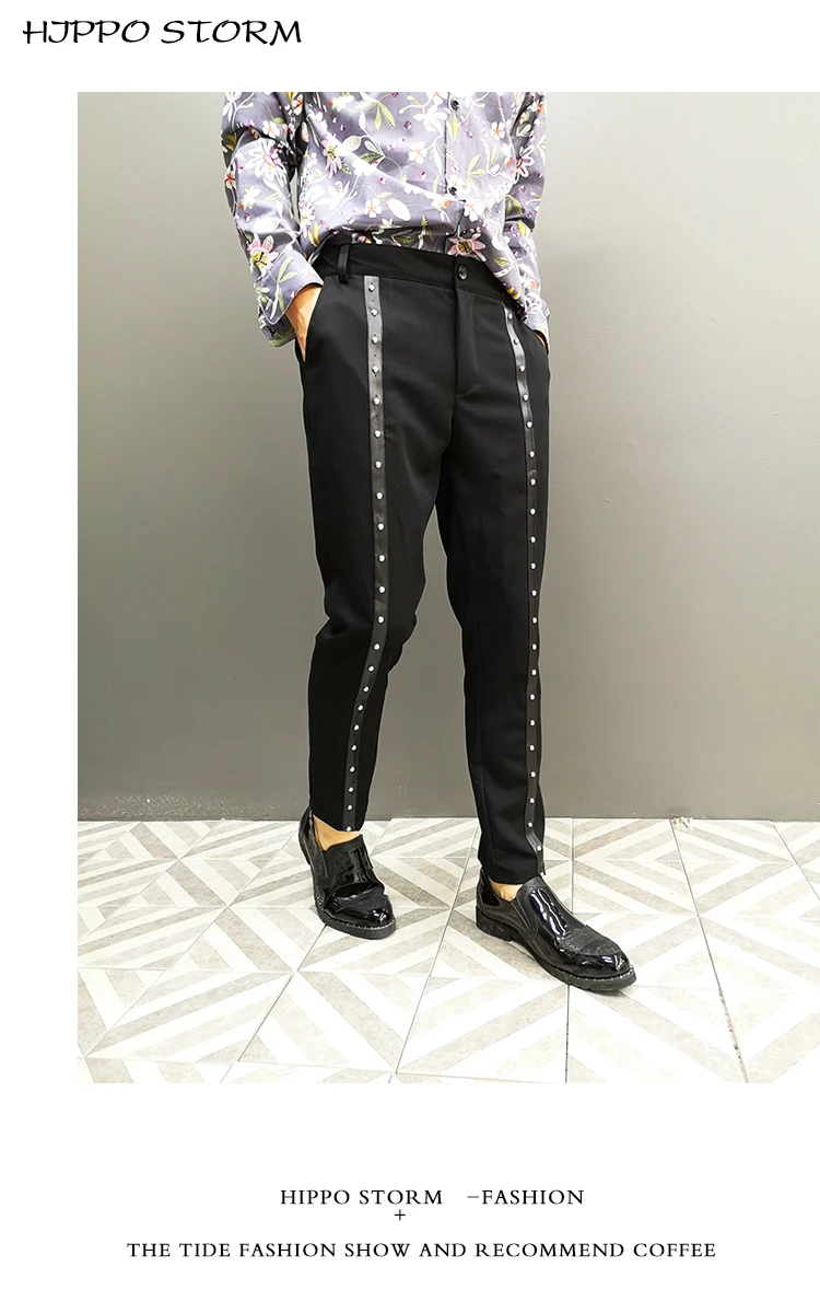 Режим Potlood Broek ночной клуб певица стадион Kleding Mannen уличная хип хоп панк готика Повседневная Zwarte Harembroek Mannelijke