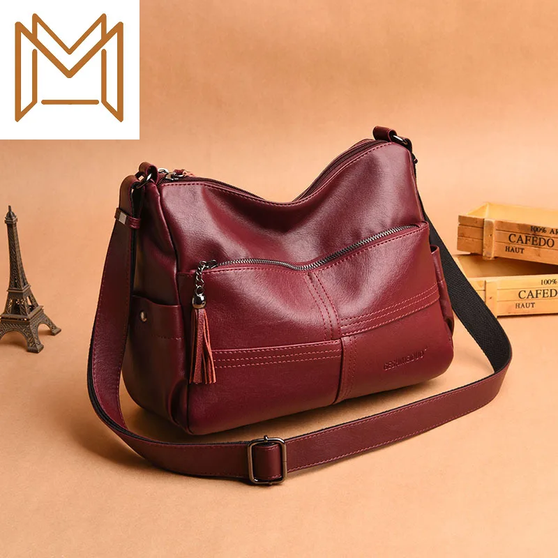 

Genuine Leather Woman Package Concise Sheepskin Women's Single Shoulder Satchel