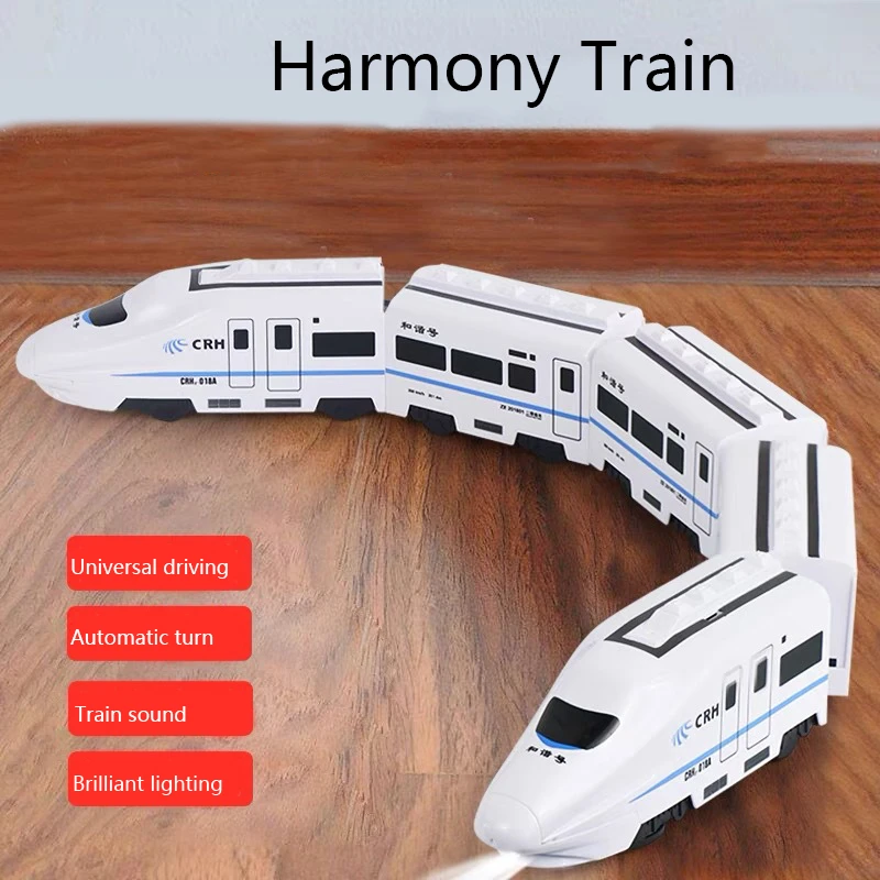 diecast models Christmas Gift Children's Electric Toy Train Sound, Light and Music Universal Driving Simulation Harmony EMU High-speed Rail pixar cars diecast