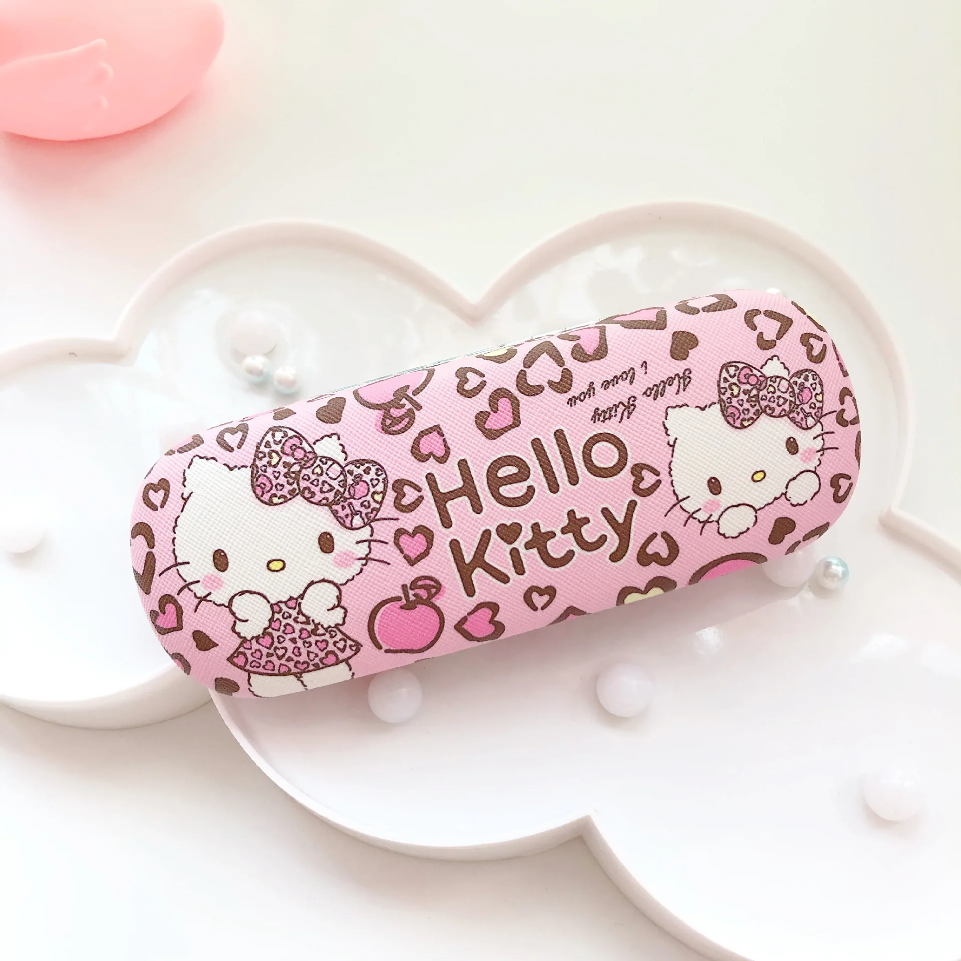 Pink Милый Чехол для очков hello kitty XW-8898 - Цвет: Pink