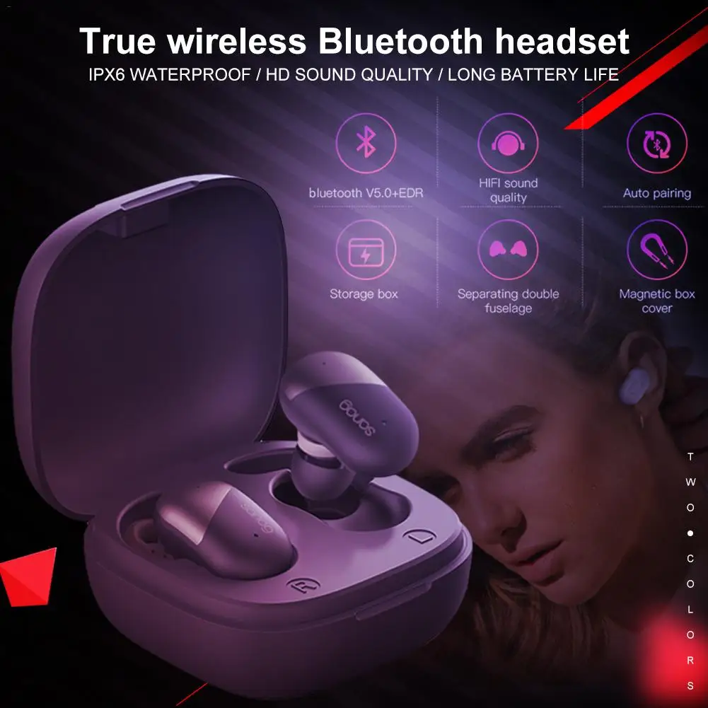 Bluetooth наушники с зарядным отсеком 5,0 мини-наушники-вкладыши Беспроводная спортивная Гарнитура для Apple GY92