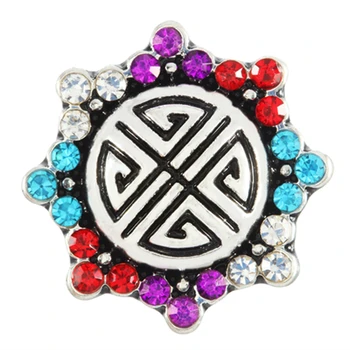 

20pcs flower colors Snap Jewelry 18mm Snap Buttons Rhinestone Snaps Buttons Fit Leather 18mm Snap Bracelet