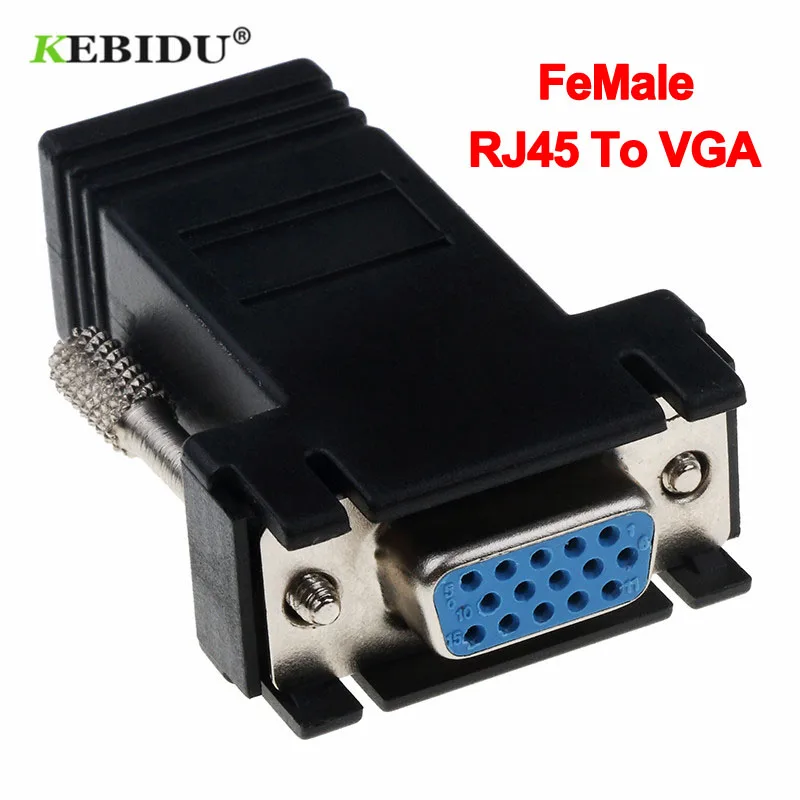 Kebidu штекер к локальной сети CAT5 CAT6 RJ45 сетевой Ethernet кабель Женский адаптер RJ45 К VGA удлинитель компьютер дополнительный переключатель адаптер