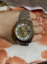 WLISTH-Reloj de pulsera de cuarzo para hombre, luminoso, con abertura para fecha, de acero inoxidable, resistente al agua, de las mejores marcas, dragón dorado