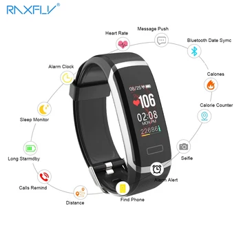 

RAXFLY Heart Rate Monitor Smart Watch M4 Sleep Monitor Fitness Watch for iPhone Android Blood Pressure Bluetooth Smart Bracelet