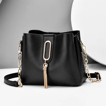 

Chain Crossbody Bags for Women 2020 New Fashion Shoulder Bags Summer High Quality PU Leather Ladies Tassel Casual Messenger Bag