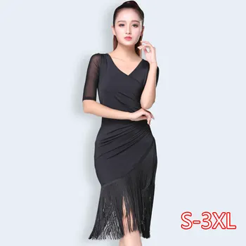 

Latin Dance Tassel Dress Training Female Adult Summer Ballroom Tango Salsa Rumba Costume