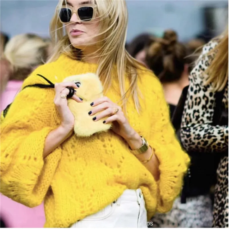 Желтый свитер женский abrigos mujer invierno sueter feminino chompa пуловер с длинными рукавами Джемперы Женские уличные свободные