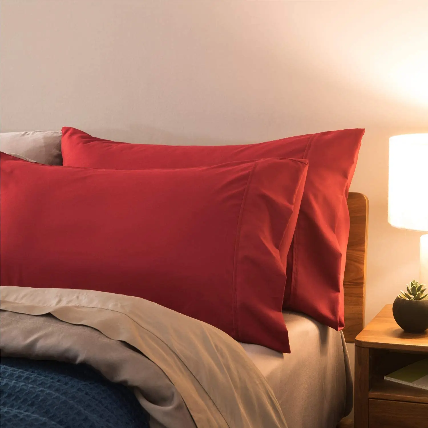 

100% Queen Standard Satin Silk Bed Pillow Cover Microfiber Wrinkle Fade Stain Resistant Bedsure Pillowcase Set For Women Men Kid
