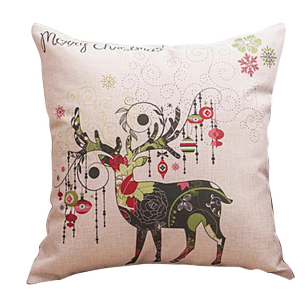 Colorful Deer 45x45 см диван-кровать с застежкой-молнией мягкие домашние Гостиная квадратная подушка крышка фестиваль подушка чехол полиэстер Новогоднее украшение с принтом - Цвет: Colorful Deer
