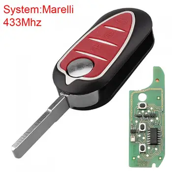 

1pcs Black Durable 433Mhz 3 Buttons Marelli System Remote Car Key Replacement with PCF7946 Chip fit for Alfa Romeo