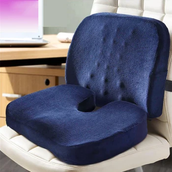 

2pcs Memory Foam Pillow Set Hips Spine Coccyx Support Orthopedic Chair Cushion Office Car Seat Cushion Waist Health Care Pillow