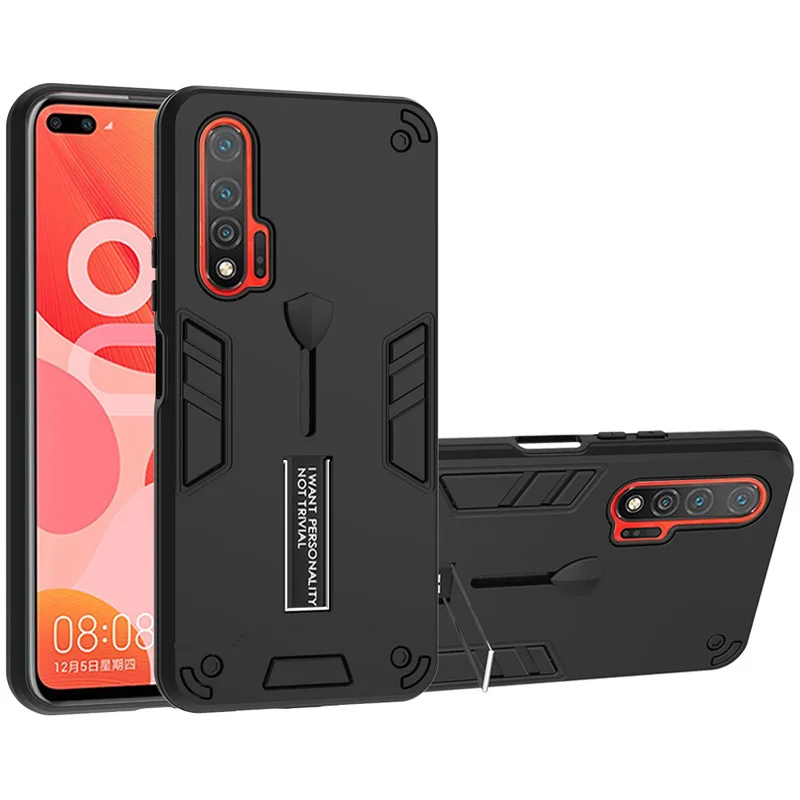 

Stand Armor Shockproof Combo Ring Holder Phone Case For Huawei P40 P30 Lite P Smart Z 2020 Nova 6 SE 4E Honor PLAY 4T 9S 8A Case